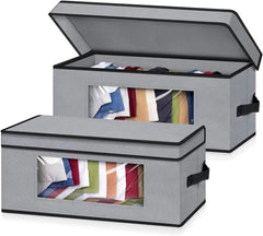 Stackable baseball cap storage box,2 wardrobe hat storage boxes,can hold 30 hats 07FC0E-D4 - KOEEK