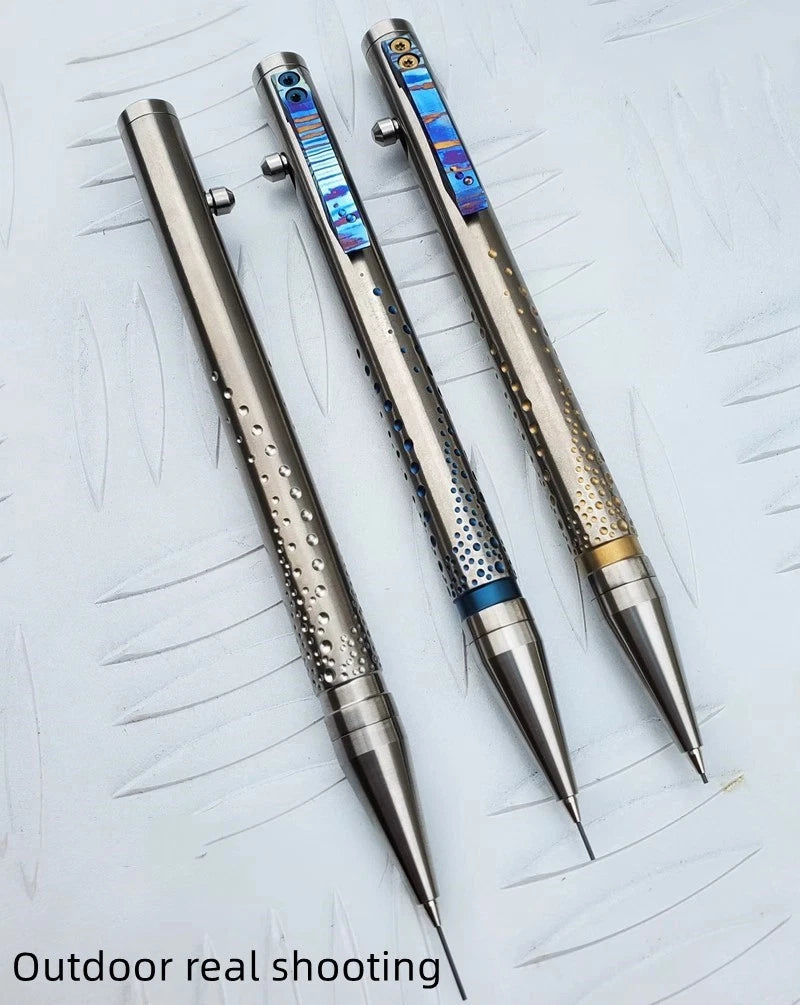 Titanium Alloy Pocket Mechanical Pencil Student Drawing Pens Office Stationery 07FC0E-D4 - KOEEK