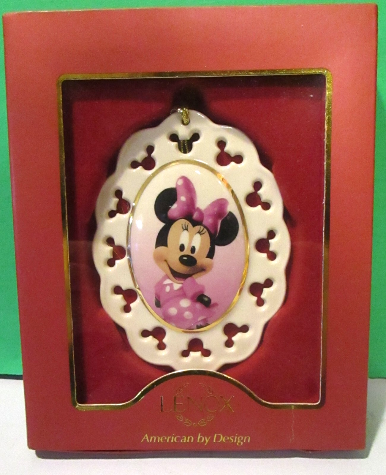 LENOX  Disney MICKEY & MINNIE MOUSE CAMEO - Flat Style ORNAMENTS -- ES LENOX - KOEEK