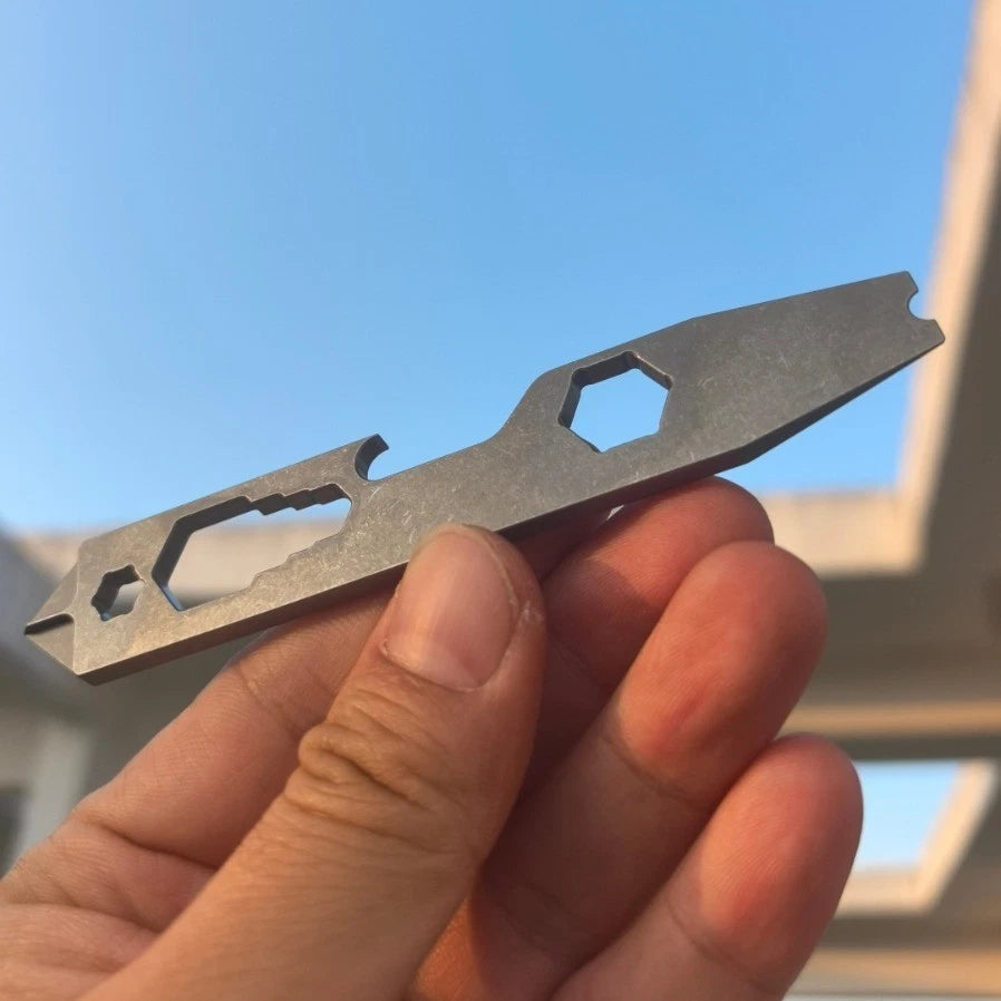 TC4 Titanium alloy Survival Multi Tool EDC Pry Bar Wrench Self-defense Emergency 07FC0E-D4 - KOEEK