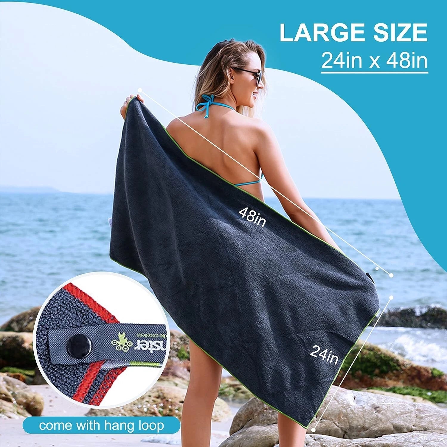 4 Pack Microfiber Camping Towels, Fast Drying, Super Absorbent Travel Towels 07FC0E-D4 - KOEEK