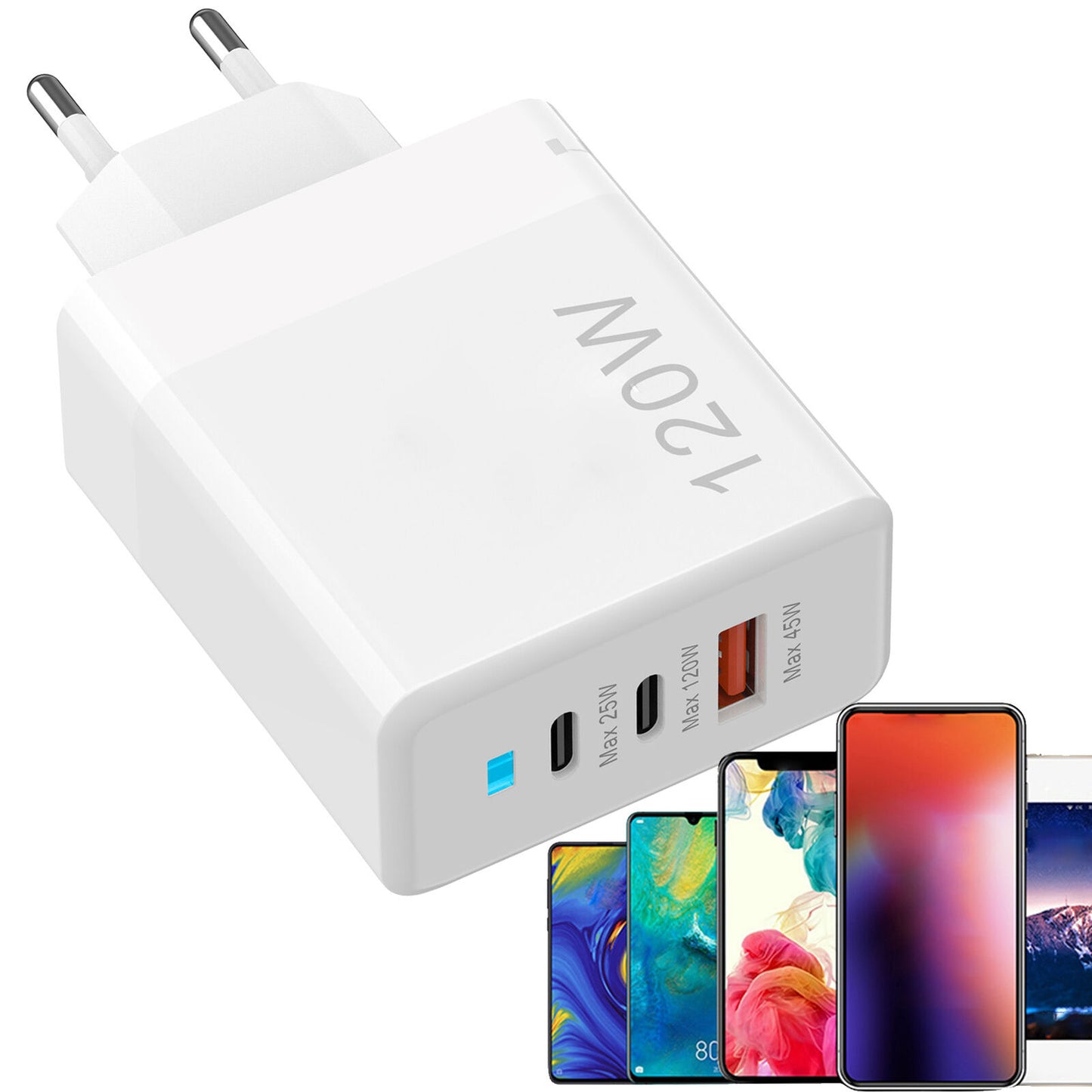 new Fast Phone Charger 120W Multi-Port USB Fast Charging Block USB Charging Station koeek - KOEEK