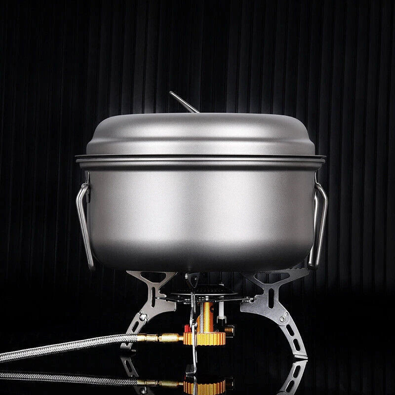 Outdoor 2L Titanium Steamer Tableware Soup Pot Portable Camping Large Capacity 07FC0E-D4 - KOEEK