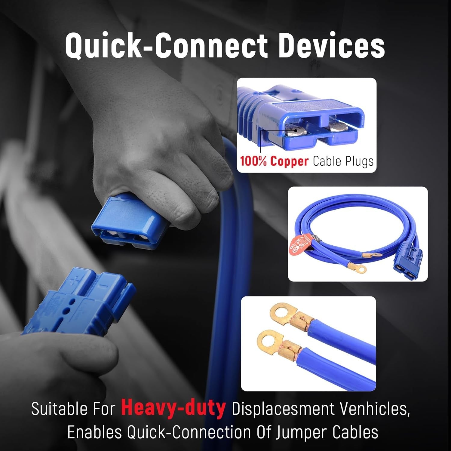 new TOPDC Jumper Cables,1 Gauge 30 Feet 800A 1 Guage-30 FT (Quick-Connect)
