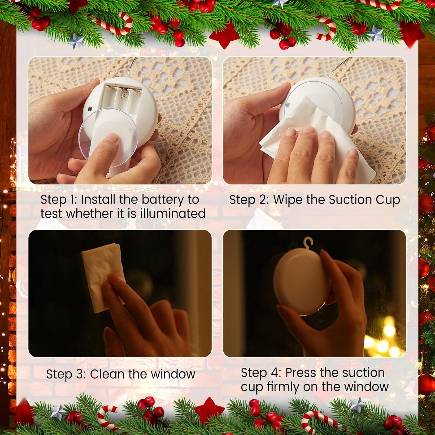 new Brightown 3 PCS Lighted Christmas Window Bell-Tree-Deer Multicolor BRIGHTOWN - KOEEK