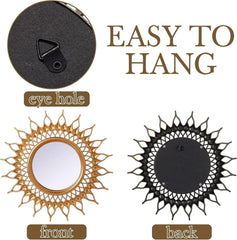 6 Pcs Decorative Mirrors - Small Circle Sun Mirrors for Wall Art - Entryway 07FC0E-D4 - KOEEK