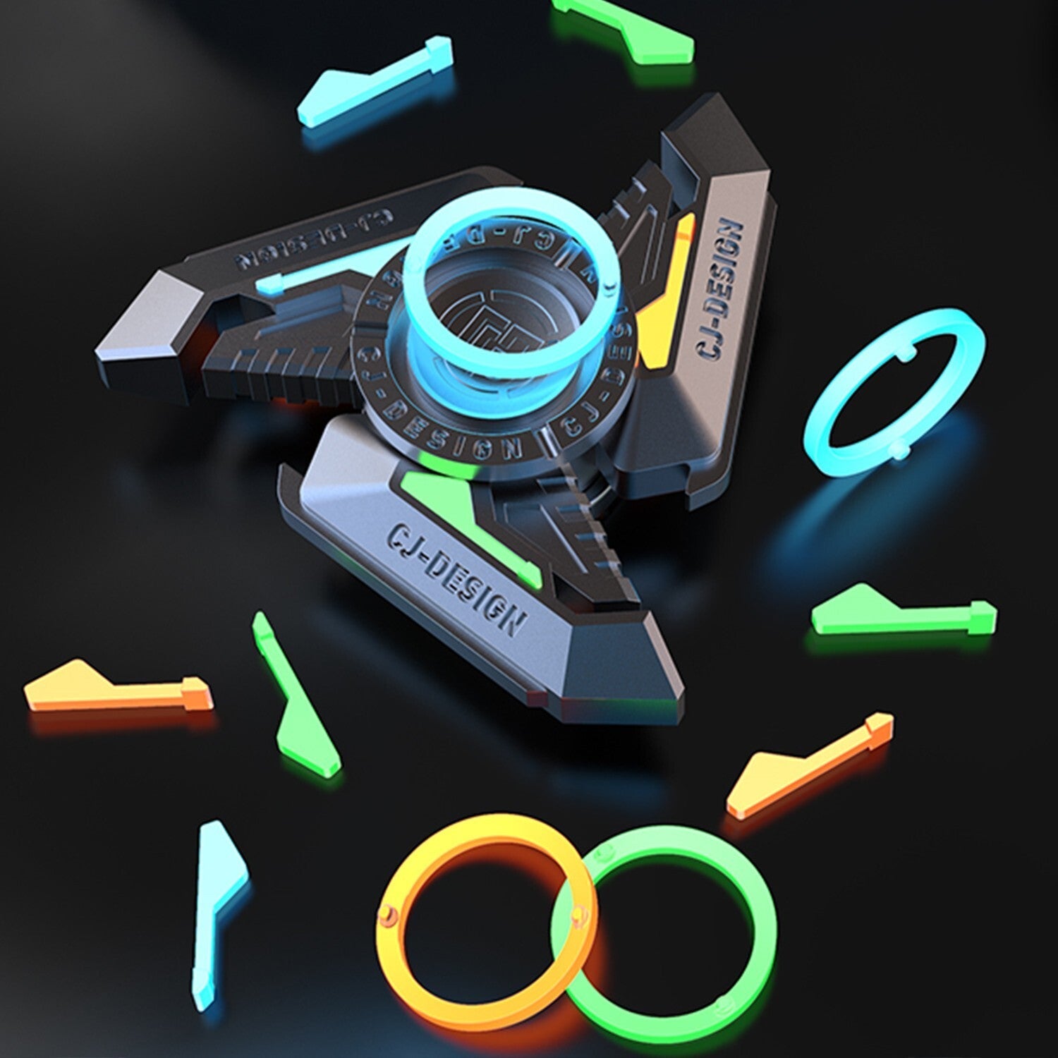 Fingertip Spinner Metal DIY Whirlwind Luminous Finger Edc Decompression Toys 07FC0E-D4 - KOEEK