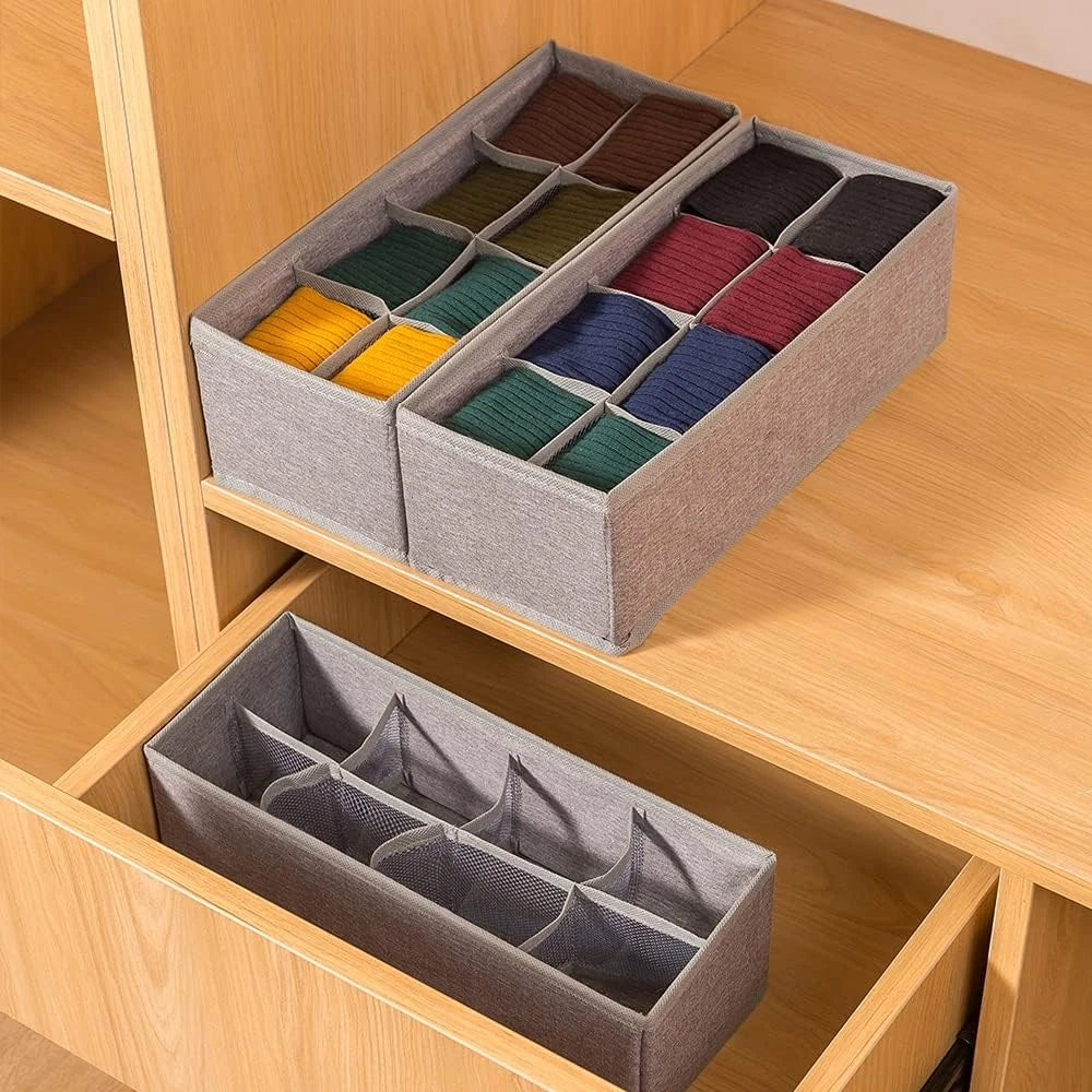 3-piece set of sock and underwear drawer dividers,foldable wardrobe storage box 07FC0E-D4 - KOEEK