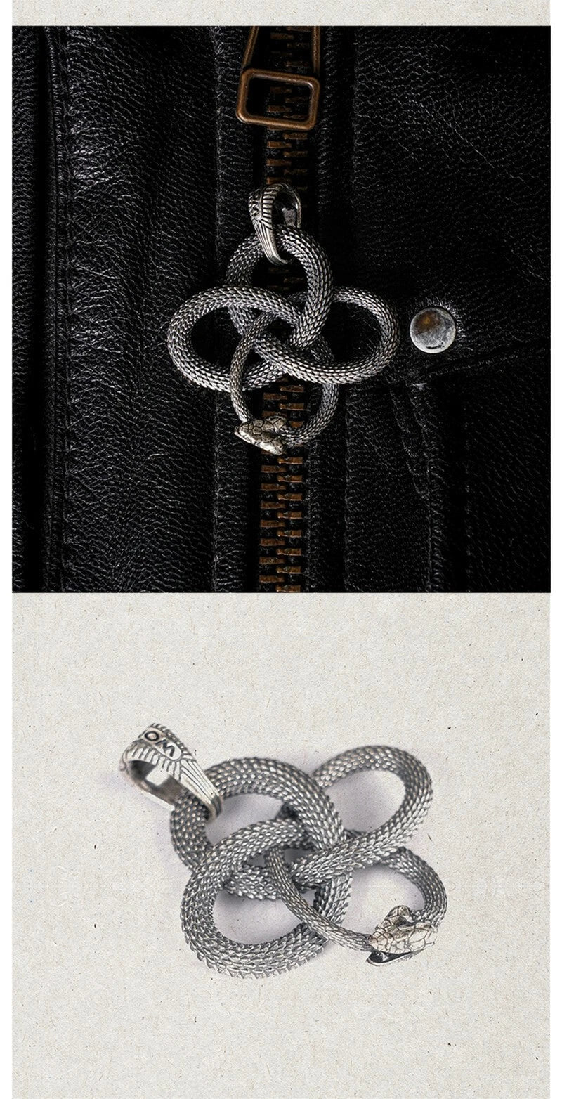 Sterling Silver Wondrous Ouroboros Snake Pendant Necklace Jewelry Keychain Penda 07FC0E-D4 - KOEEK