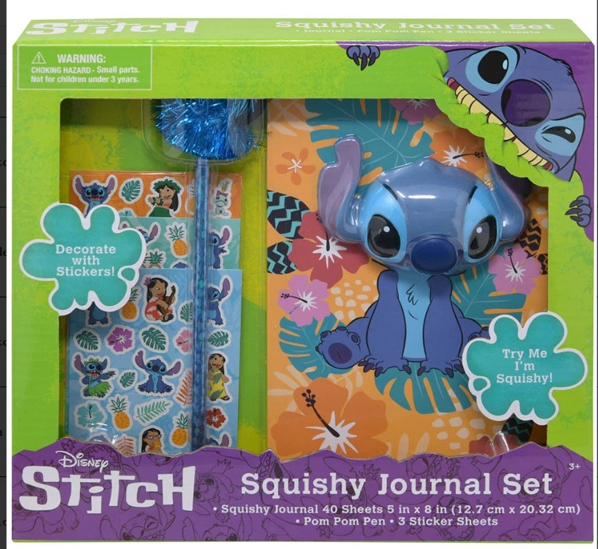 Disney Stitch Squishy Journal Set with Pom Pom Pen & Stickers Kids Gift DISNEY - KOEEK