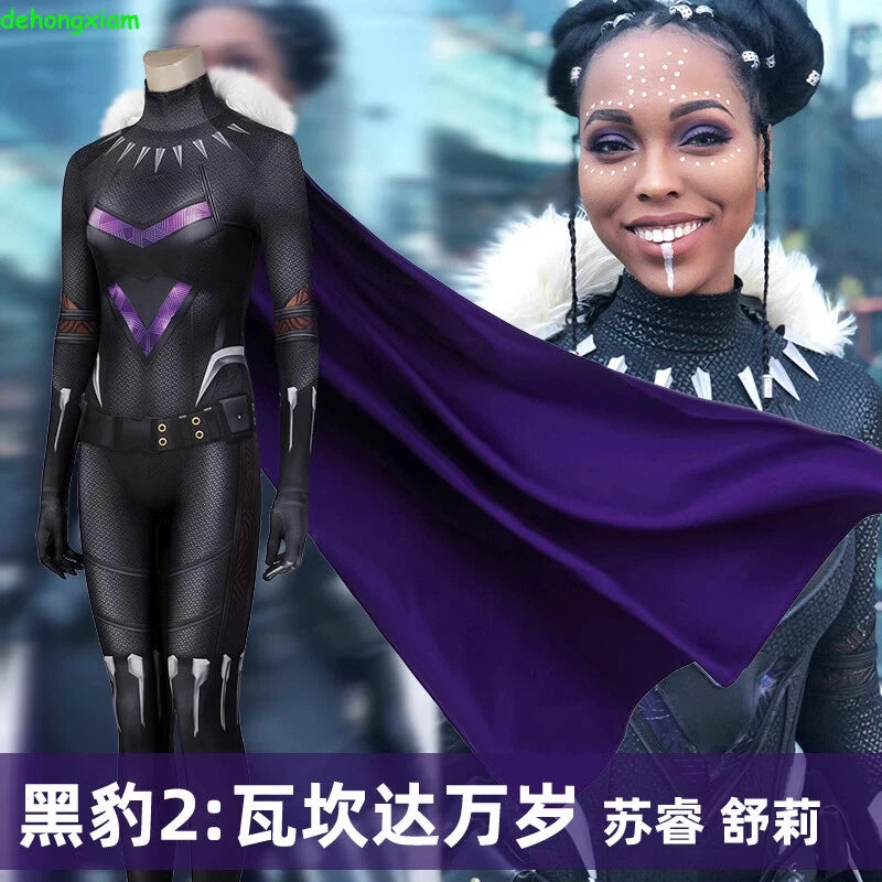 Black Panther Wakanda Forever Cosplay Shuri Costume Bodysuit Jumpsuit Women Suit 07FC0E-D4 - KOEEK
