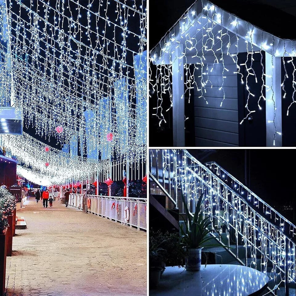 13~130ft Curtain Icicle Lights Wedding Party LED Fairy Christmas Indoor Outdoor 07FC0E-D4 - KOEEK