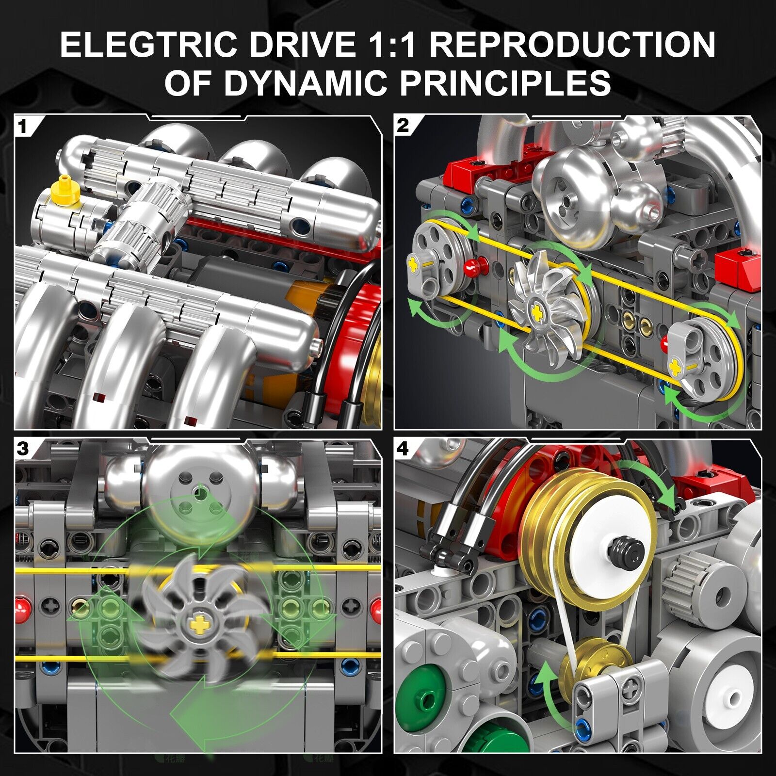 new Mould King 10193 Boxer Engine Motor Drive Turbocharger Building Block Toy MOC MOULD KING - KOEEK