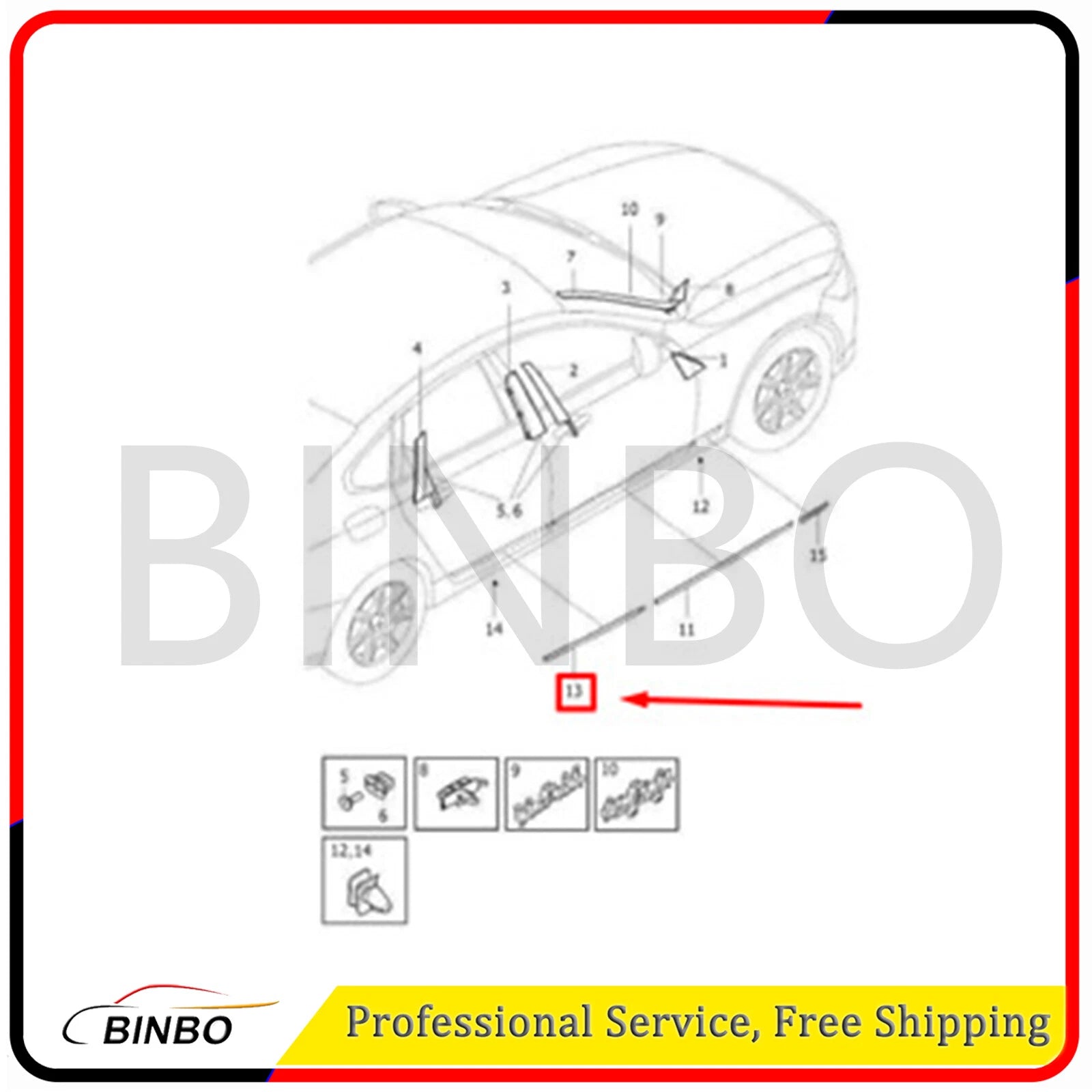 31365911 FIT FOR VOLVO S90 MK2 REAR RIGHT DOOR TRIM MOLDING 07FC0E-D4 - KOEEK