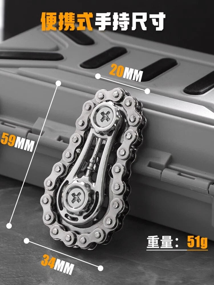 Chain Gear Stainless Steel Fidget Spinner Metal Hand Spinner EDC Fidget Toy Gift 07FC0E-D4 - KOEEK