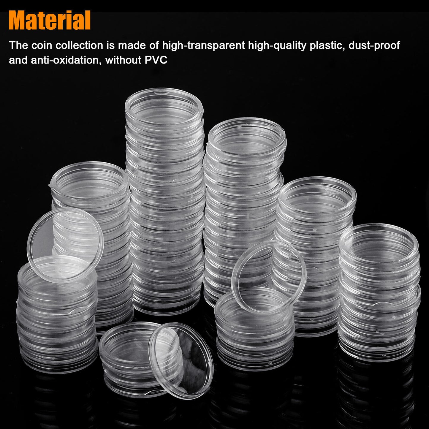 100 Pcs 38mm Coin Capsule Container Storage Holder Case for Morgan Peace Dollars