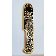 1 Pair Custom Made Pure Brass Handle Scales for 91 mm Victorinox Swiss Army 07FC0E-D4 - KOEEK