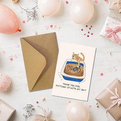 new TwoDays Funny Cat Dad Cards with Envelope and Sticker, Cute Father's TWODAYS - KOEEK