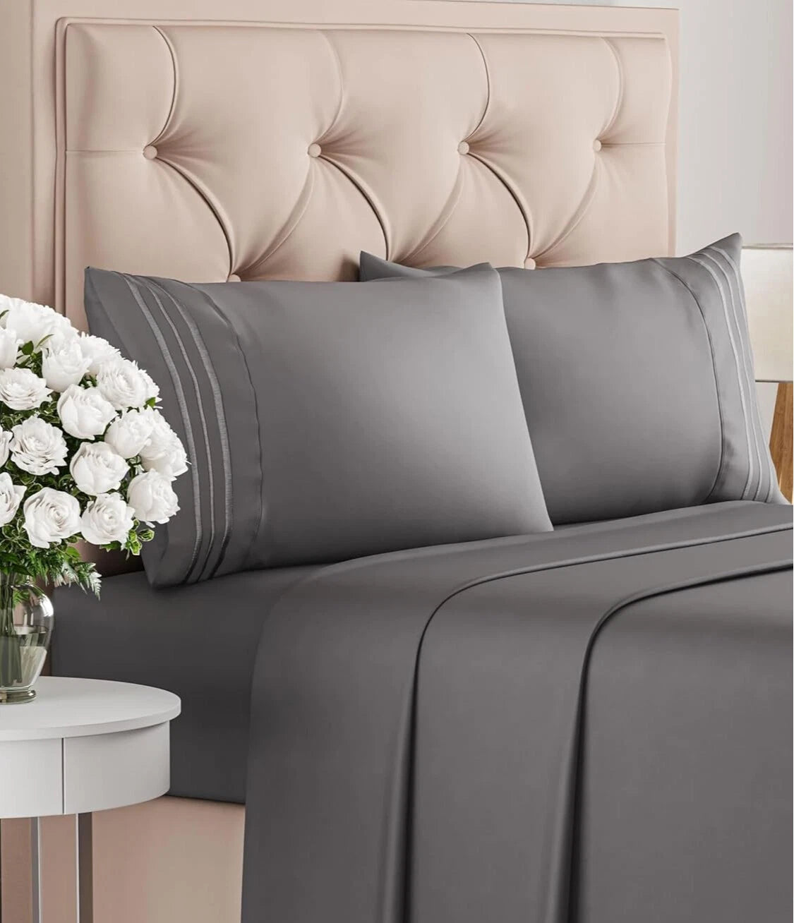 King Size 4 Piece Sheet Set - Comfy Breathable & Cooling Bed Sheets Set -Bedding 07FC0E-D4 - KOEEK