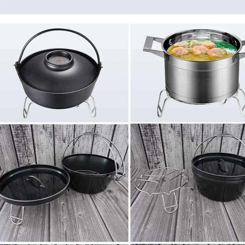 Stainless Steel Kitchen Pot Rack Multi-Layer Insulation Wok Rack Tripod Rack 07FC0E-D4 - KOEEK