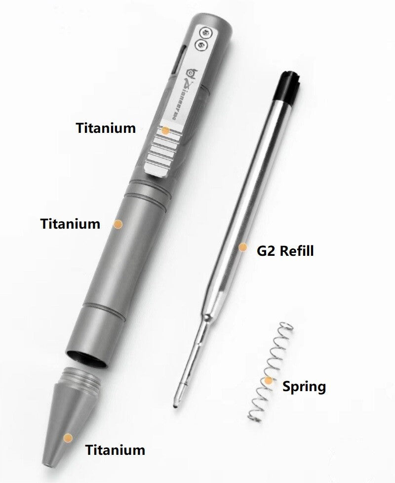 Titanium Ballpoint Pen Bolt Action Office Signature Writing Pocket Pen EDC Gifts 07FC0E-D4 - KOEEK