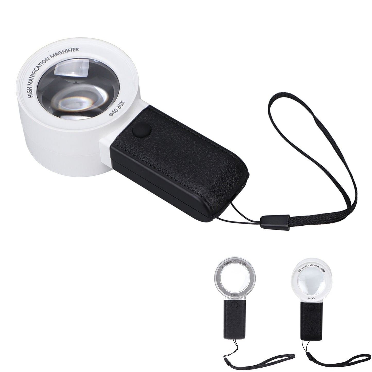 new Lighted Magnifying Glass Handheld 30X Magnification 3 LED Lights 1 UV Light ABE koeek - KOEEK