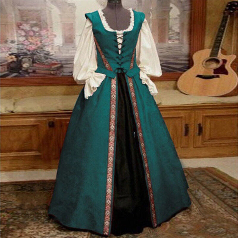 Renaissance Dress Costume Women Victorian Medieval Halloween Clothing Cosplay 07FC0E-D4 - KOEEK