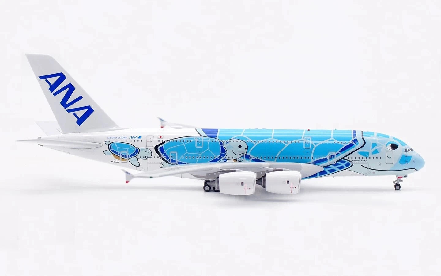 Ation 1/400 Ana Airbus A380 JA381A Blue Sea Turtle Aircraft Model Collect AVIATION - KOEEK