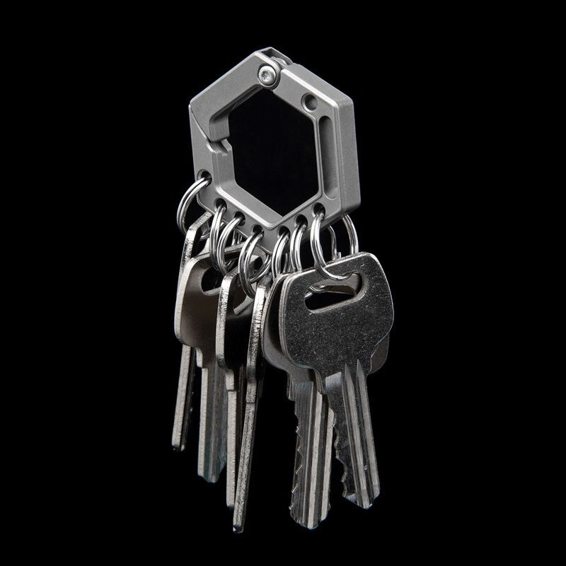Titanium Alloy Key Chain Multi-Tools Carabiner Pendant EDC Outdoor Connectors 07FC0E-D4 - KOEEK