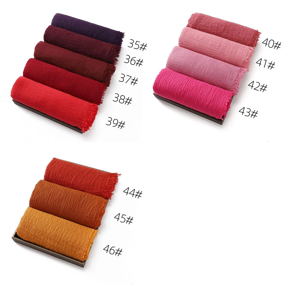 Women's Hijabs Scarf Solid Cotton Blend Breathable Muslim Scarf Shawls and Wraps 07FC0E-D4 - KOEEK