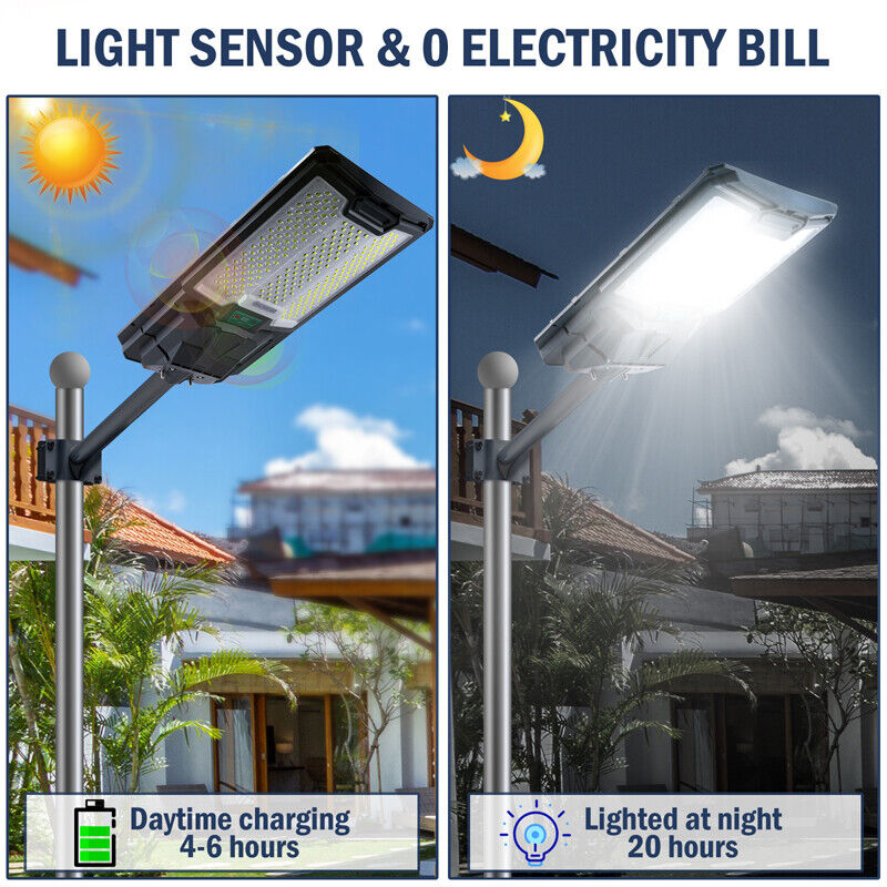 ny Udendørs Solar Street Light Bevægelsessensor Lampe Kommerciel Dusk To Dawn Road Lamp