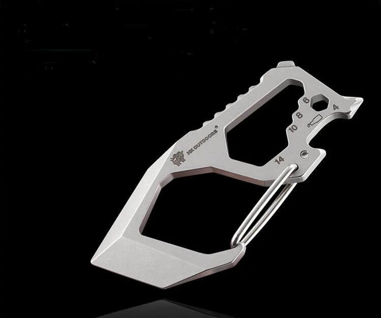 EDC High Stainless Steel Multifunction Keychain Key Carabiner Opener Wrench Tool 07FC0E-D4 - KOEEK
