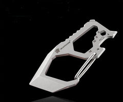 EDC High Stainless Steel Multifunction Keychain Key Carabiner Opener Wrench Tool 07FC0E-D4 - KOEEK