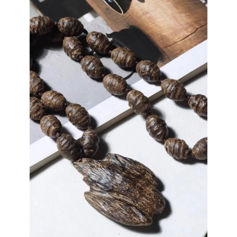 10mm Vietnam Nha Trang Black Kyara Agarwood Bead Necklace Prayer Beads Car Hang 07FC0E-D4 - KOEEK