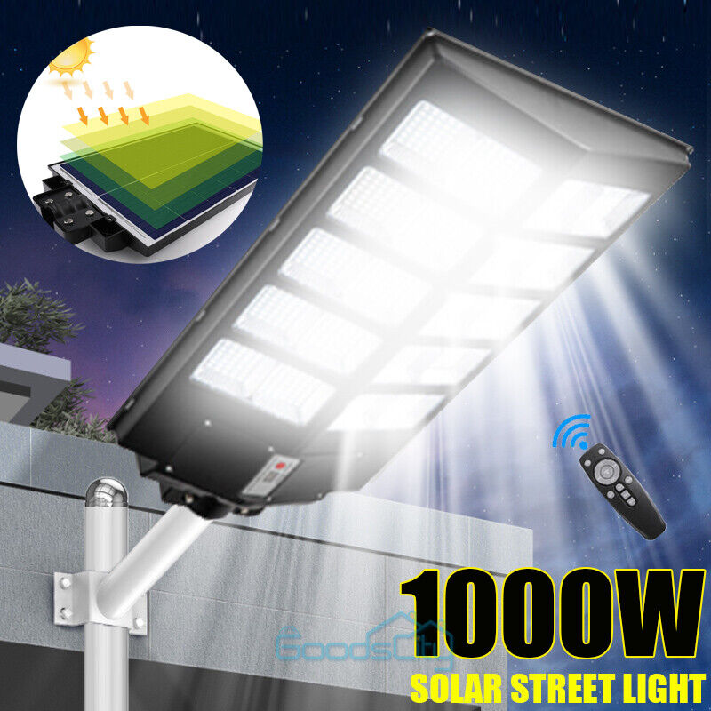 ny kommerciel LED Solar Street Flood Light Udendørs Dusk To Dawn Big Road Væglampe