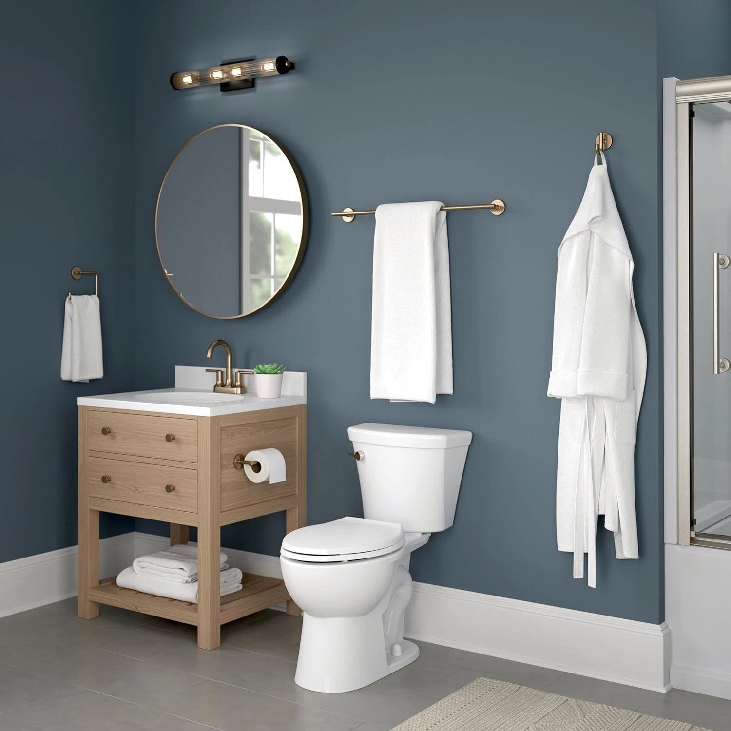 (1 piece) Hand Towel Rack Champagne Copper Bath Towel Rack 07FC0E-D4 - KOEEK