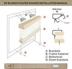 RV sunshade, RV pleated sunshade dimensions: 32 inches wide x 24 inches long 07FC0E-D4 - KOEEK