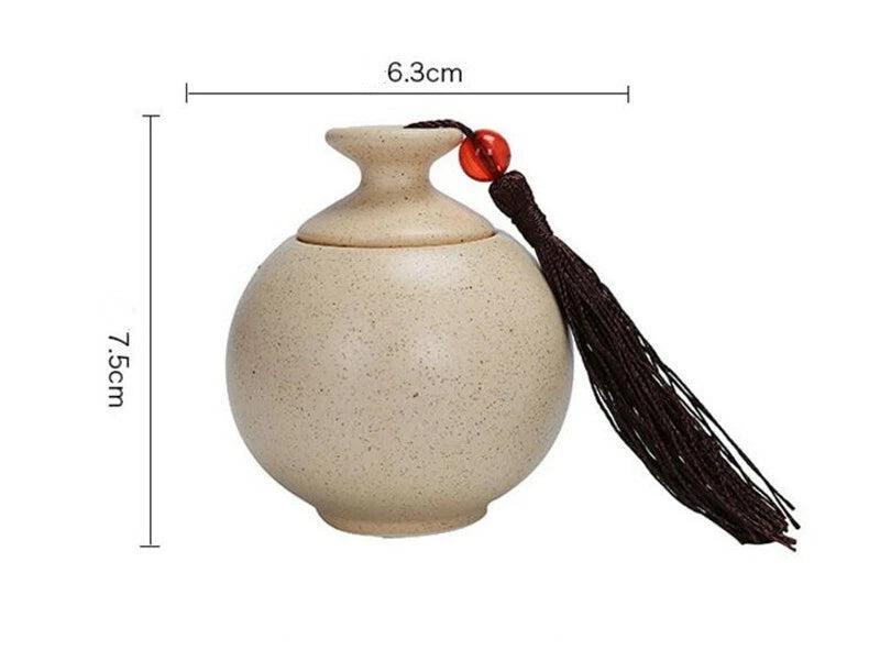Portable Sealed Porcelain Caddy Spice Ceramics Jar Oolong Tea Candy Storage Tank 07FC0E-D4 - KOEEK