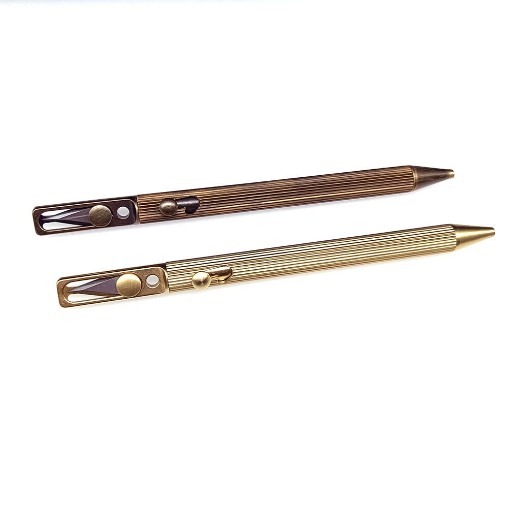 Solid Brass Bolt Action Ball Point Quality Pen Copper Art Craft Pocket EDC Gift2 07FC0E-D4 - KOEEK