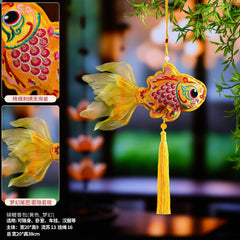Dragon Boat Festival Embroidered Tassel Koi Fish Pouch Traditional Charm Pendant 07FC0E-D4 - KOEEK