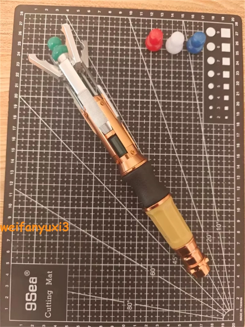 US SHIP Doctor Who 11th Metal Sonic Screwdriver LED Colorful Light Cosplay Props 07FC0E-D4 - KOEEK