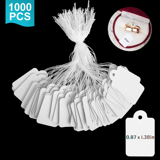 1000pcs White Sale Price Garment Tags Hang String Cloth Jewelry Label for Retail