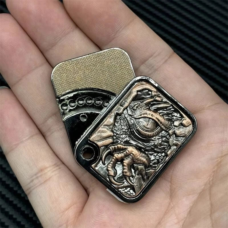 EDC 3D Dragon Embossed Fidget Slider Zinc Alloy Stress Relief Fidget Toy Gifts 07FC0E-D4 - KOEEK