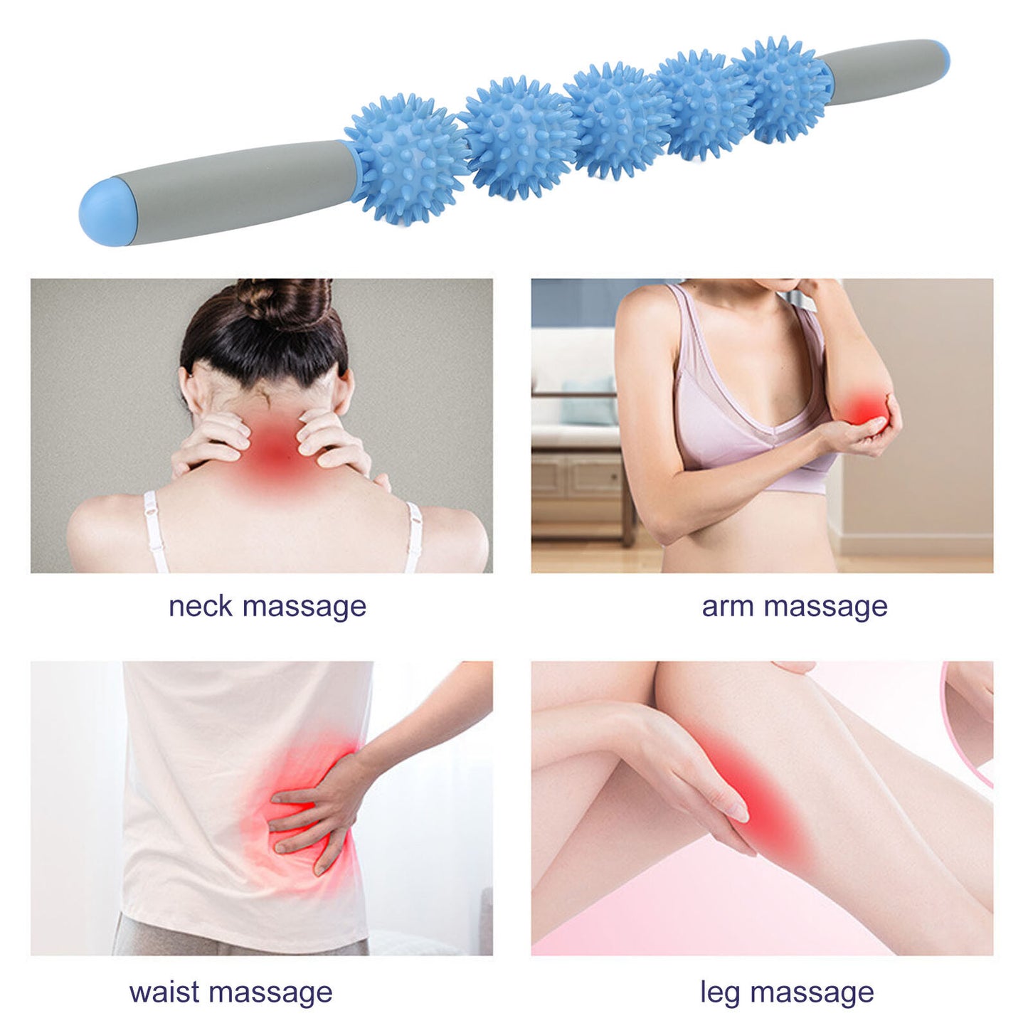 new Muscle Relaxation Roller Muscle Roller Stick Fascia Blaster Five Balls HGF koeek - KOEEK