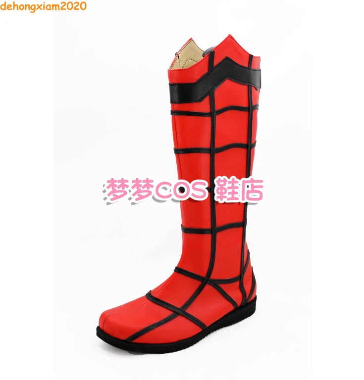 Spider-Man Cosplay Shoes Red Long Boots Custom Men's Leather Boot 07FC0E-D4 - KOEEK