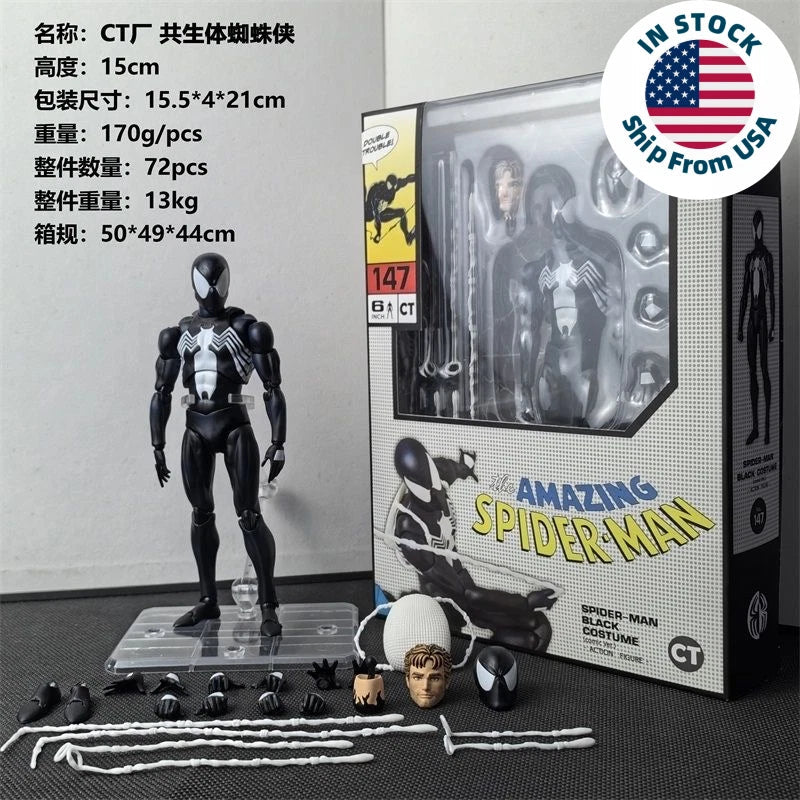 CT Toys No.147 Spider-Man Black Costume Comic Ver. 6″ Action Figure US STOCK CT_TOYS - KOEEK