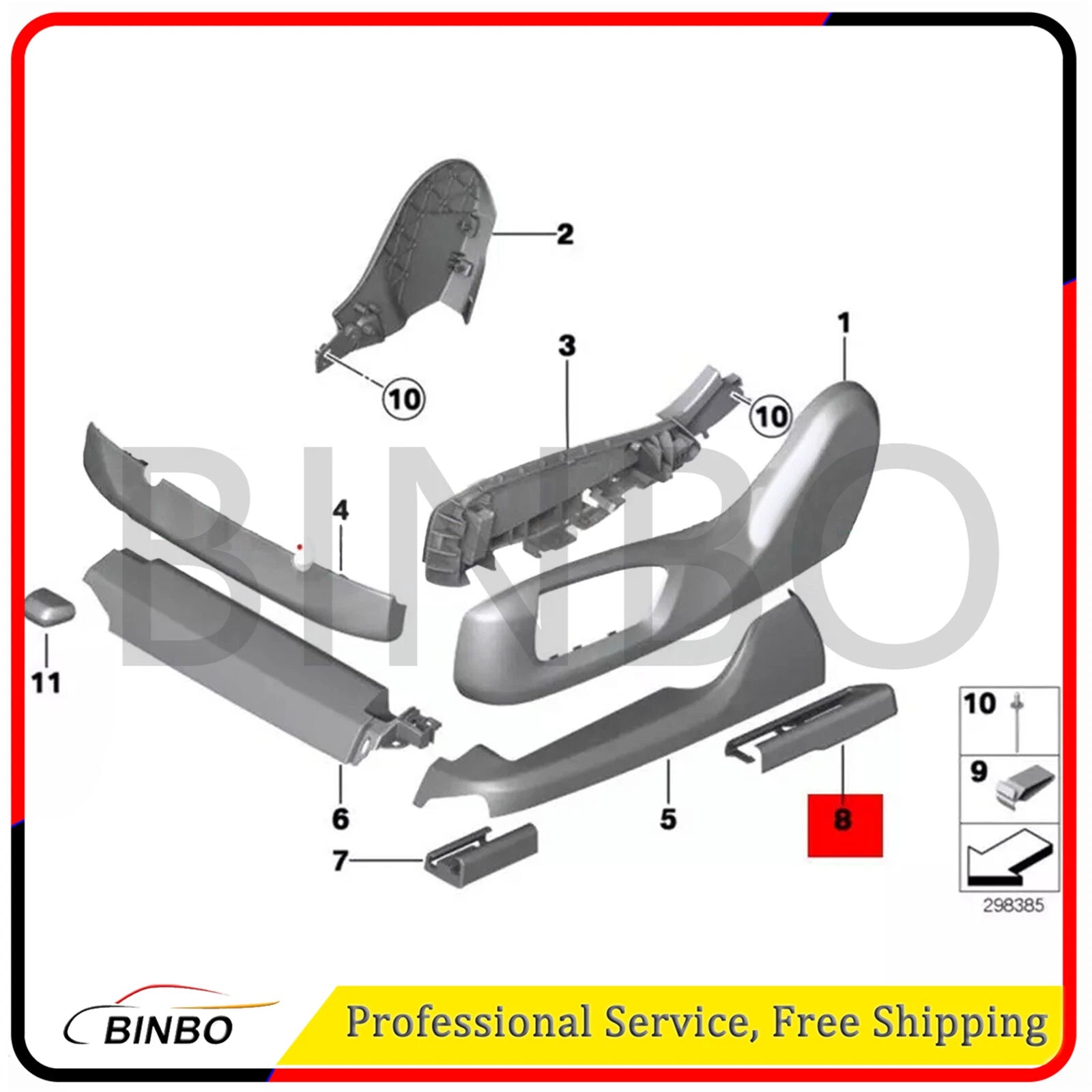 Front Left Seat Track Rail End Cap Cover Trim For BMW X5 X6 2015-19 52107324973 07FC0E-D4 - KOEEK