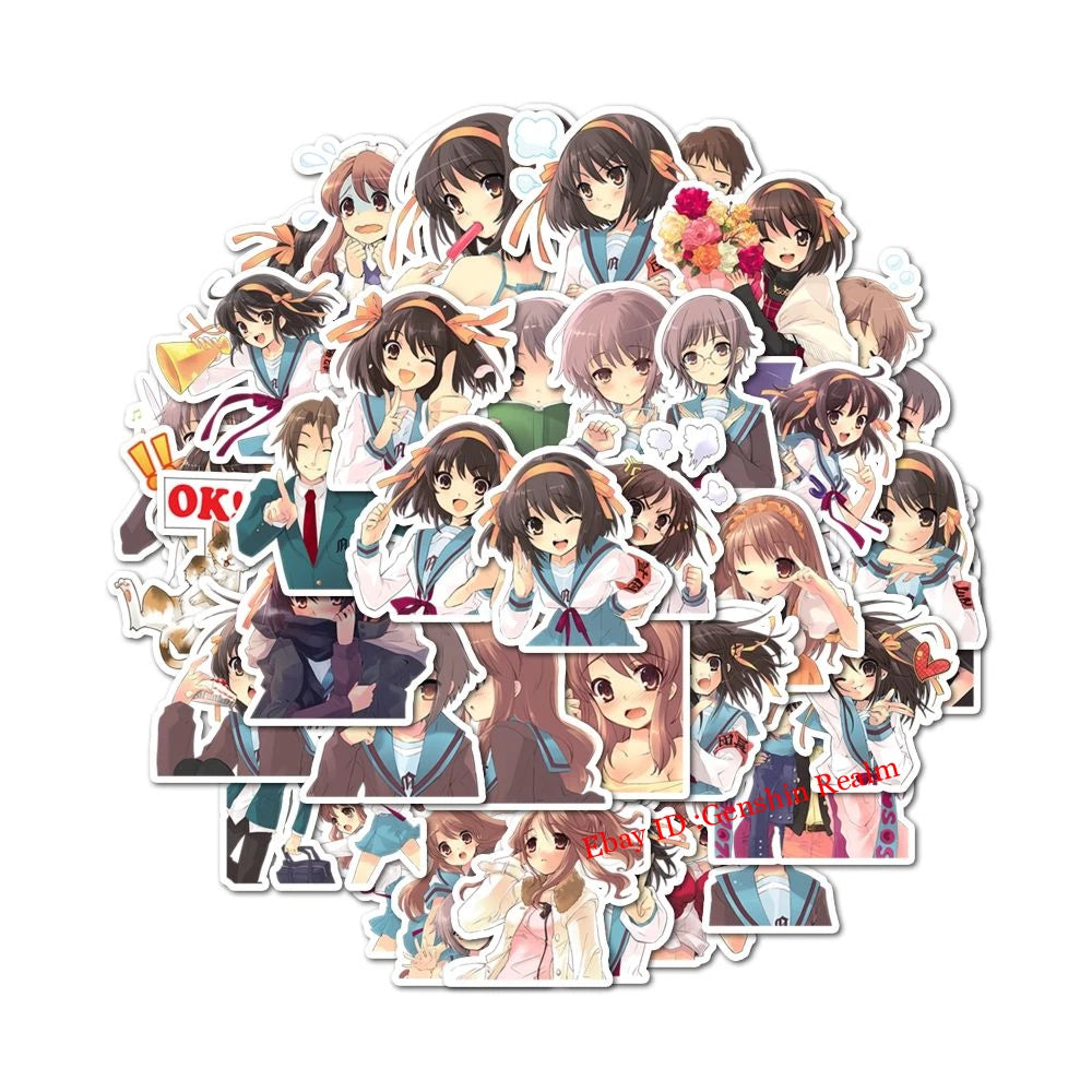 40Pcs Anime Suzumiya Haruhi No Yuuutsu Waterproof Stickers Decoratio Gift 07FC0E-D4 - KOEEK