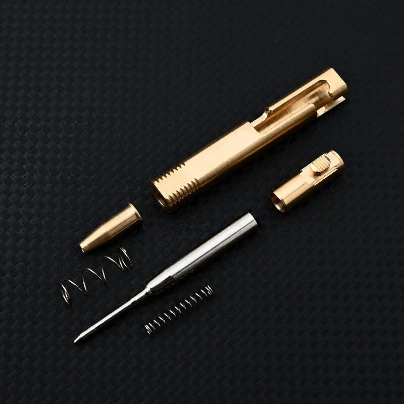 Mini Pocket Brass Bolt Action Ball Pen Portable Outdoor Camping EDC Tool Pen 07FC0E-D4 - KOEEK