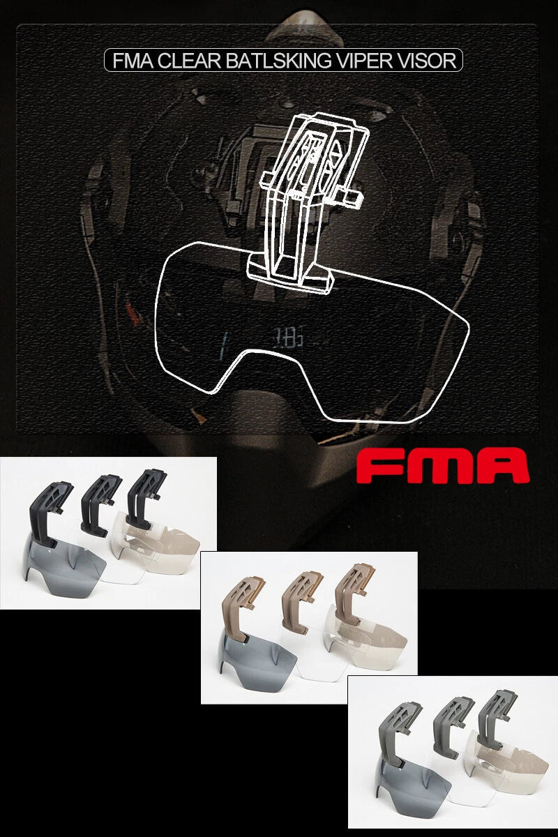 Tactical Helmet Batlskin Visor With Arm Lens Anti-fog Goggles For FAST/MICH/AF 07FC0E-D4 - KOEEK